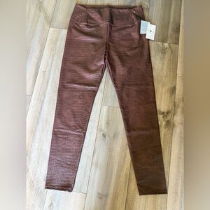 7 For All Mankind Faux Leather Leggings in Brown